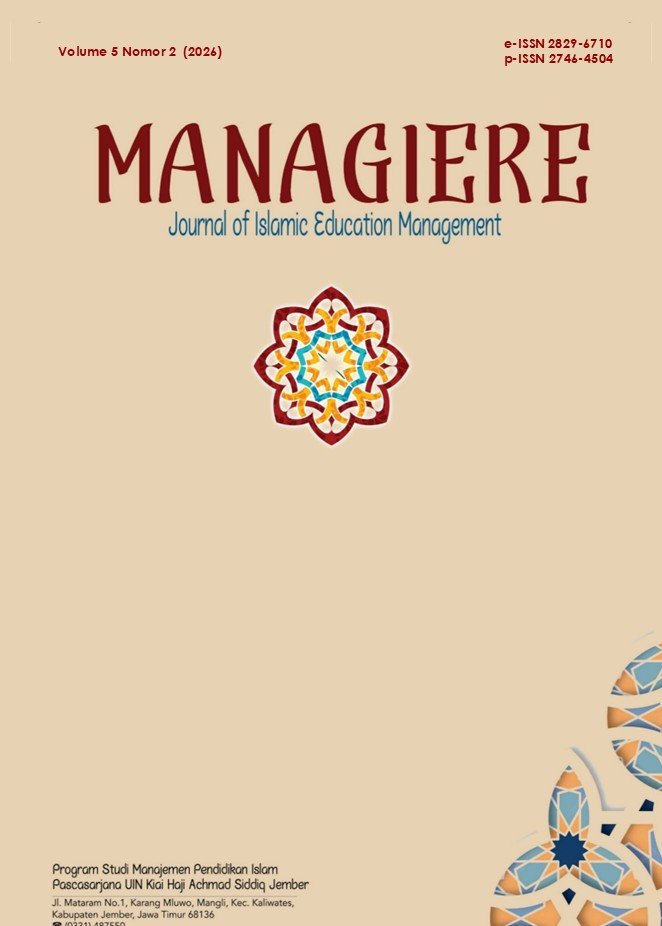 					View Vol. 5 No. 2 (2026): MANAGIERE: Journal of Islamic Education Management
				